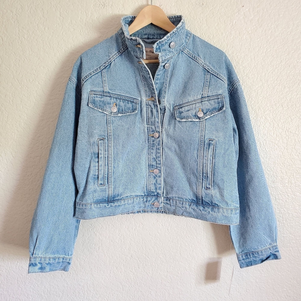 Free People Rhinestone Denim Bomber Jacket - Picture 12 of 15
